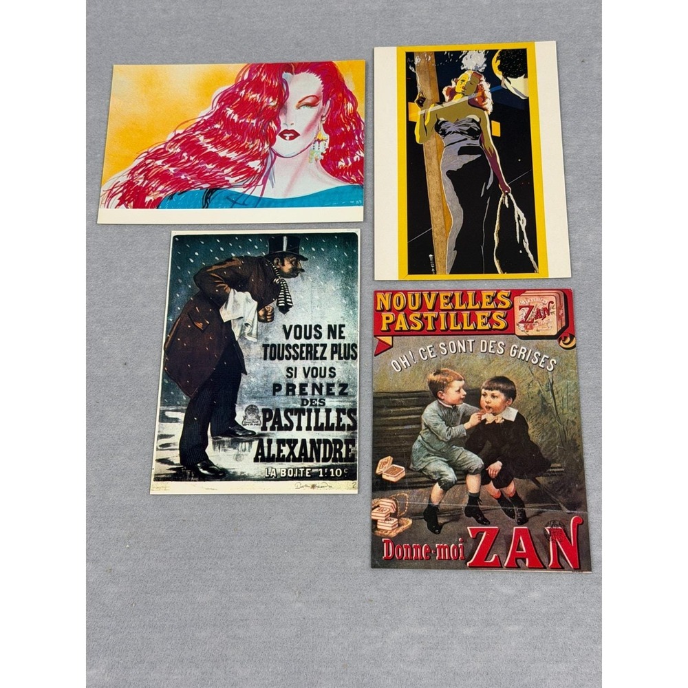 French Art Advertising Postcards Nugeron Gilda Annie ZAN Alexandre Lot Of 4